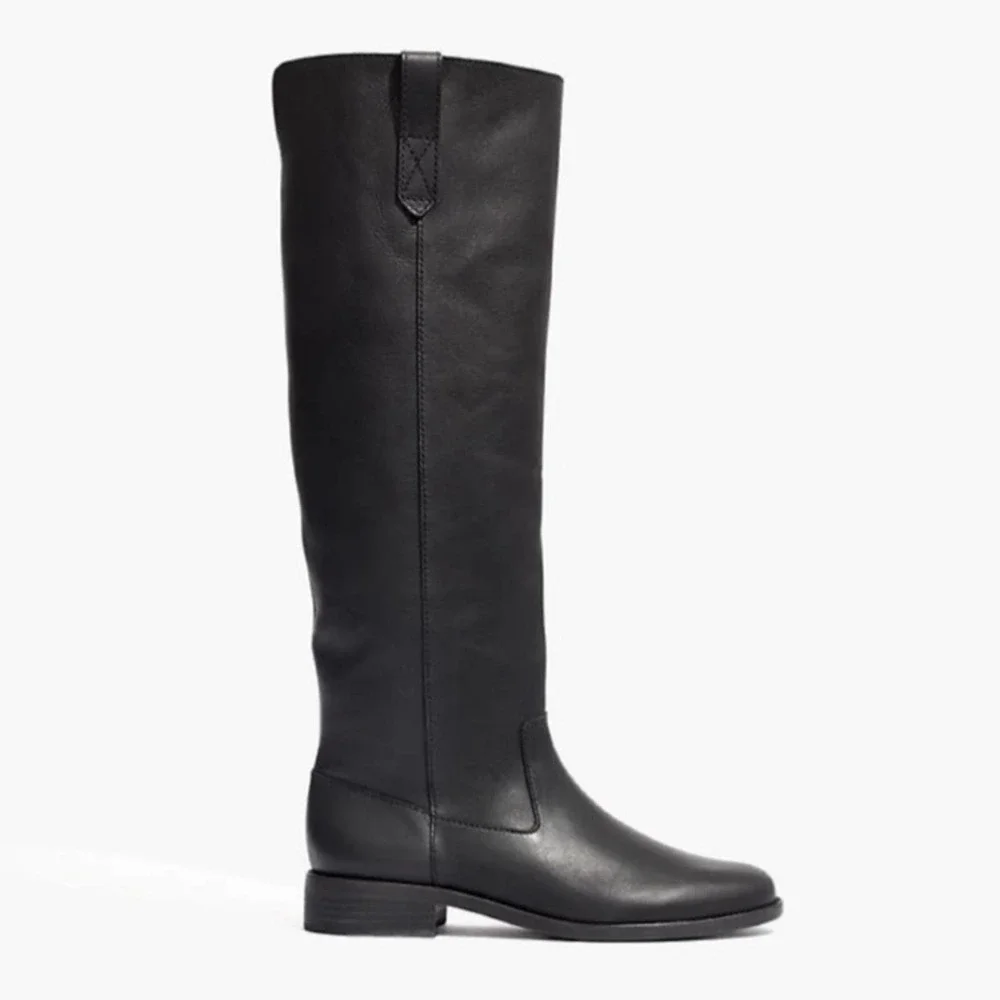 Madewell Black Knee-High Leather Boots - Picture 2 of 16